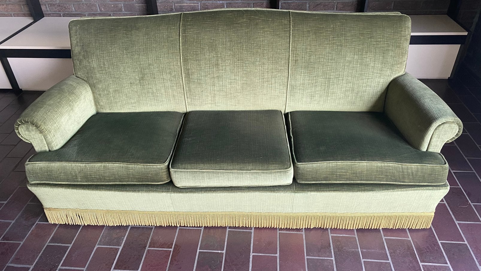 Vintage zetel met franjes, Ophalen, Zo goed als nieuw