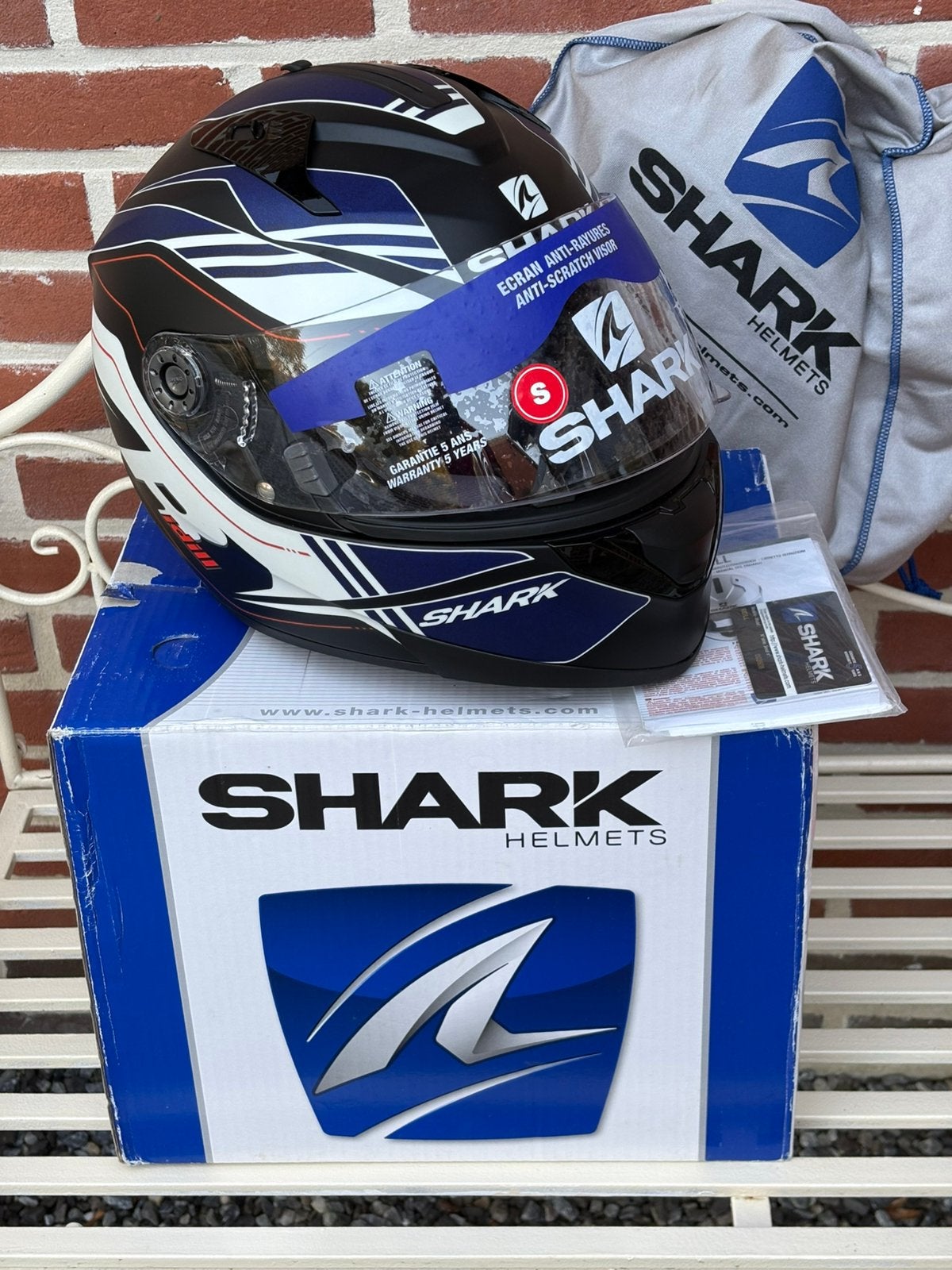 Helmet Moto Integral Shark RIDILL TIKA Mat Black White  S, Motos, Femmes, Enlèvement ou Envoi, S, Neuf, sans ticket