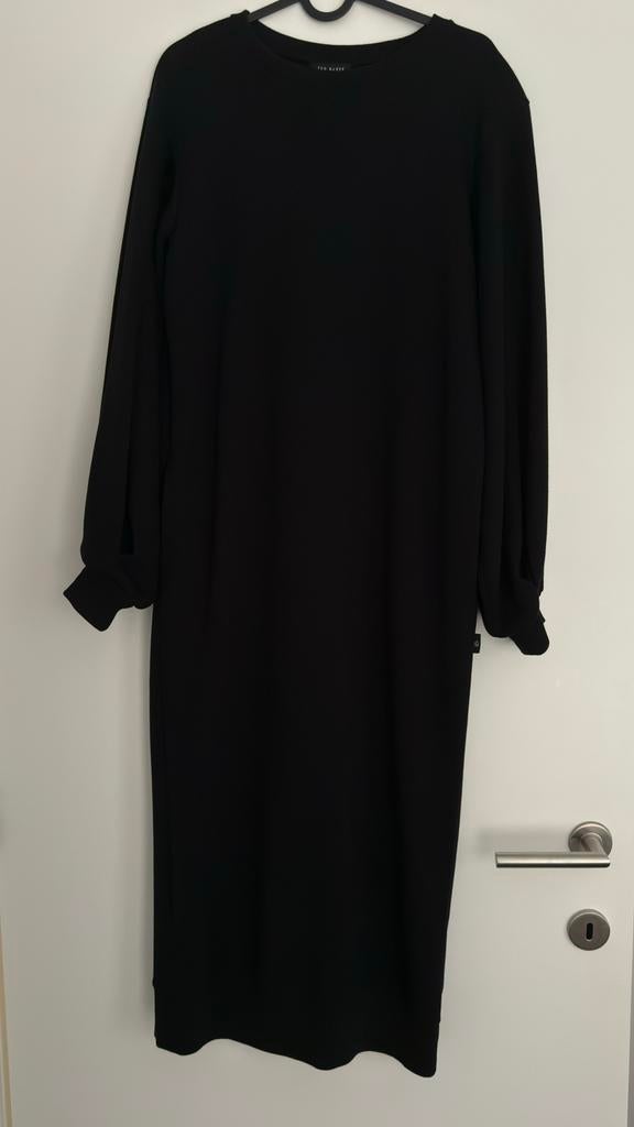 Elegante Ted Baker midi jurk met pofmouwen, Ophalen, Zwart, Zo goed als nieuw, Maat 36 (S)