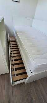 Eénpersoonsbed inclusief uitschuifbaar bed + matrassen, Ophalen, Gebruikt, 90 cm, Eenpersoons