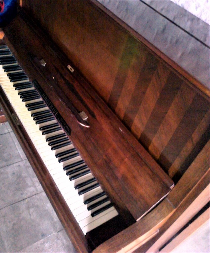 Hautrive buffetpiano 1930, Muziek en Instrumenten, Piano's, Ophalen, Gebruikt, Bruin, Piano