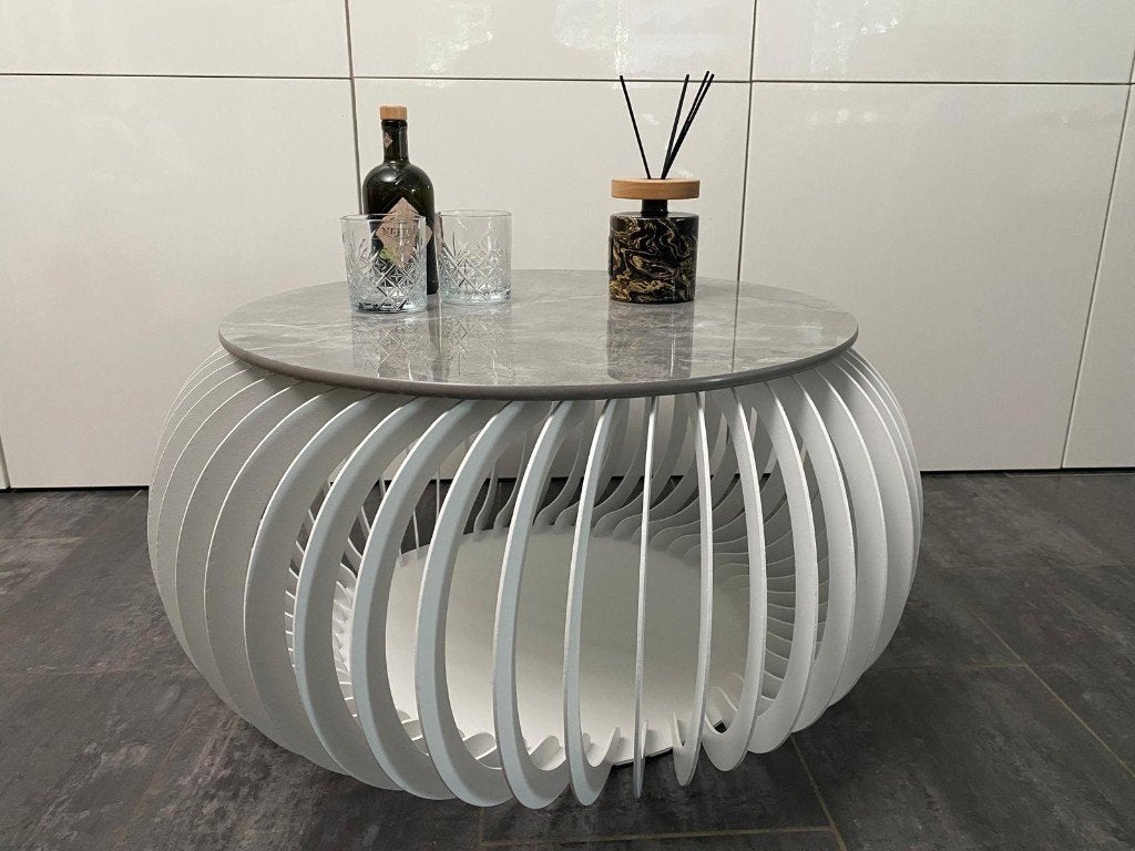 Mantiro Elica - topdesign salontafel - unieke vormgeving, Antiek en Kunst, Ophalen, Tafel, Wit