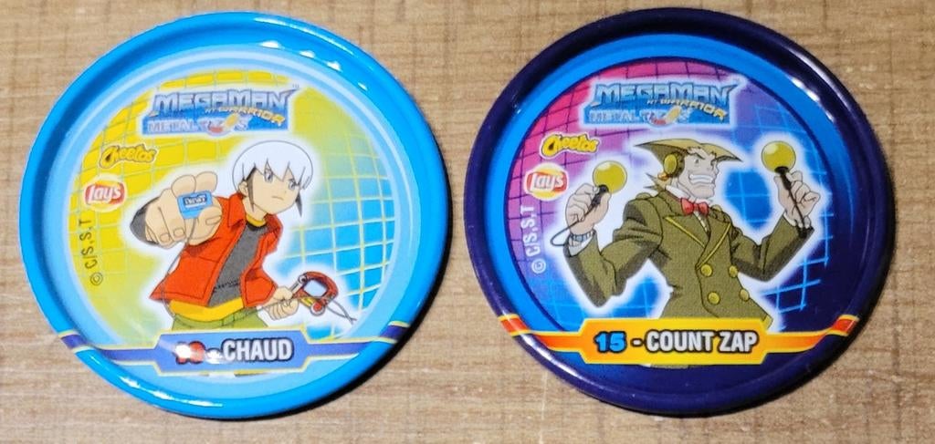 Megaman Metal Tazos: 2 stuks, Ophalen of Verzenden, Losse flippo's