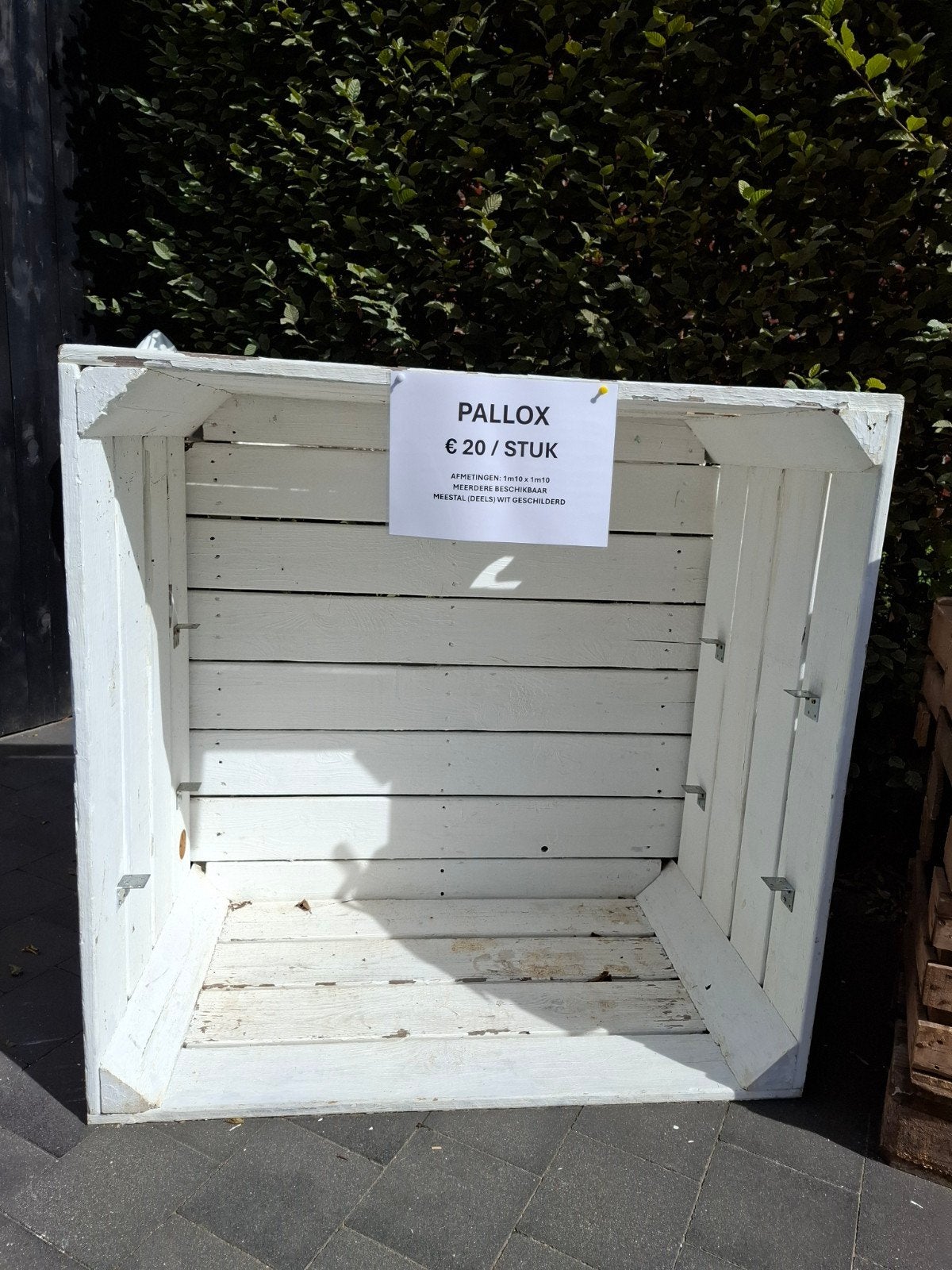 Pallox wit geverfd 1m10, Ophalen, Gebruikt, Hout