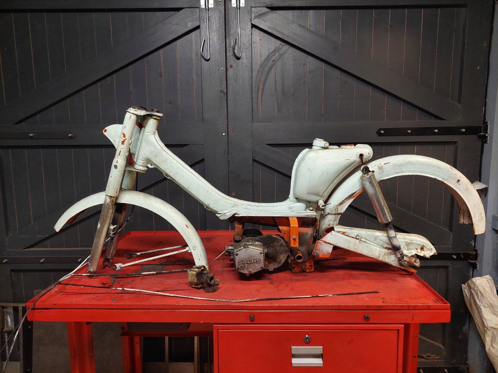 Frame + deel Sachs motorblok, Fietsen en Brommers, Ophalen, Sparta