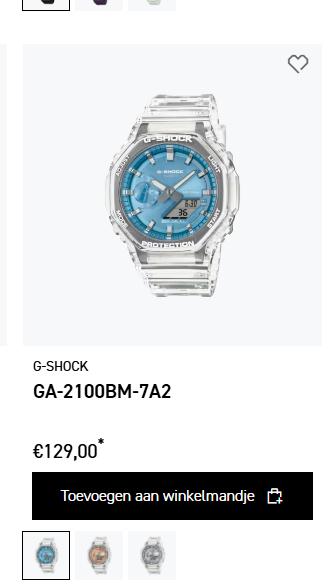 G shock GA-2100BM-7A2, Handtassen en Accessoires, Horloges | Heren, Polshorloge, Overige materialen, Ophalen of Verzenden, Zo goed als nieuw