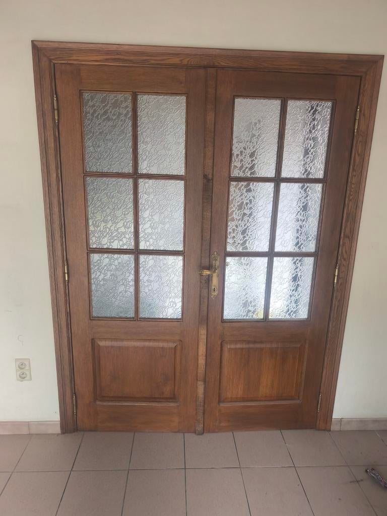 Dubbele binnendeur 147 breedte 203 hoogte, Ophalen, 120 cm of meer, 200 tot 215 cm