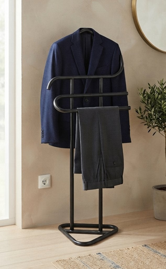 Étagère à vêtements en métal noir élégant (usagé), Enlèvement, Comme neuf