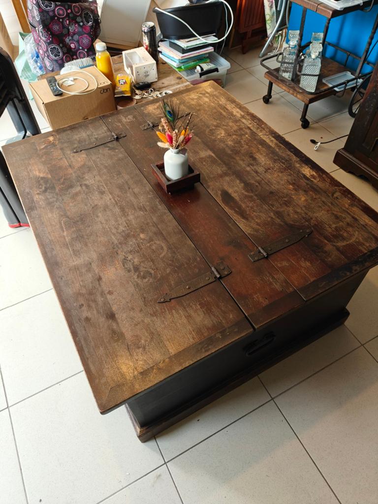 Houten zware kist salontafel, Huis en Inrichting, Ophalen