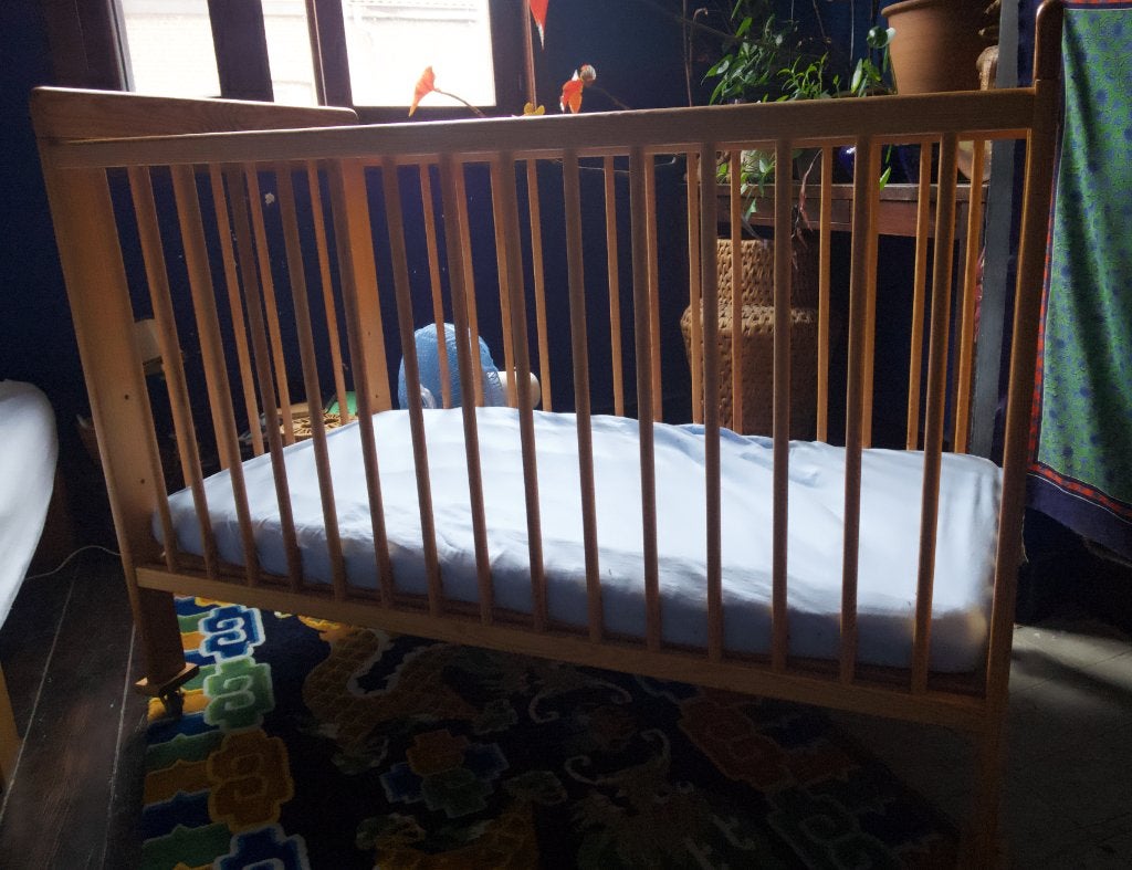 Houten babybed, Ophalen, Gebruikt, Ledikant