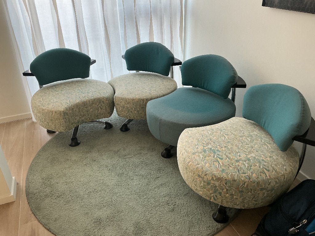 Lage lounge stoeltjes, Ophalen, Gebruikt, Stof, Vintage