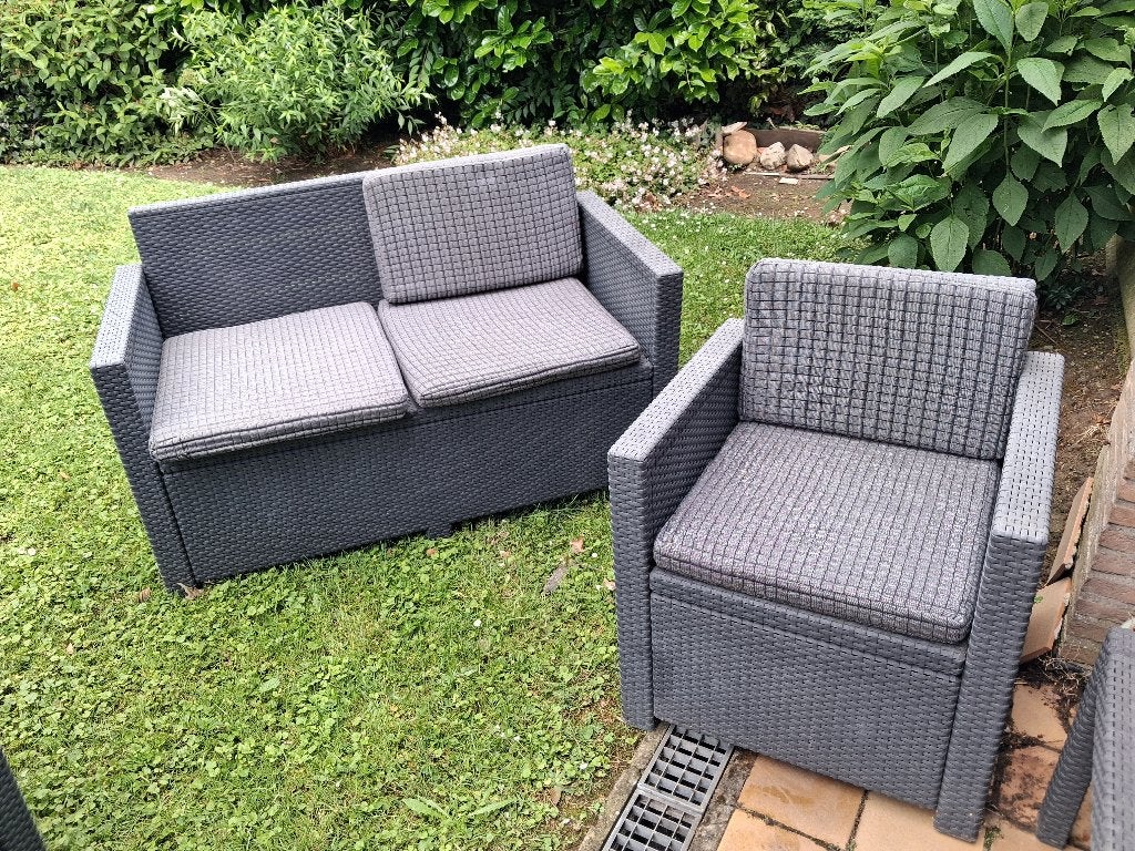 Tuinset allibert, Jardin & Terrasse, Ensembles de jardin, Chaise, Synthétique, Utilisé, Sets de jardin