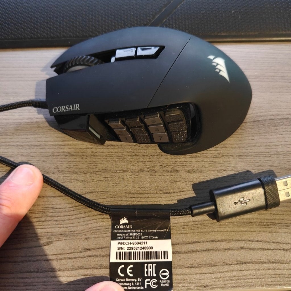 Corsiar scimitar RGB Elite, Rechtshandig, Muis, Gaming muis, Ophalen of Verzenden