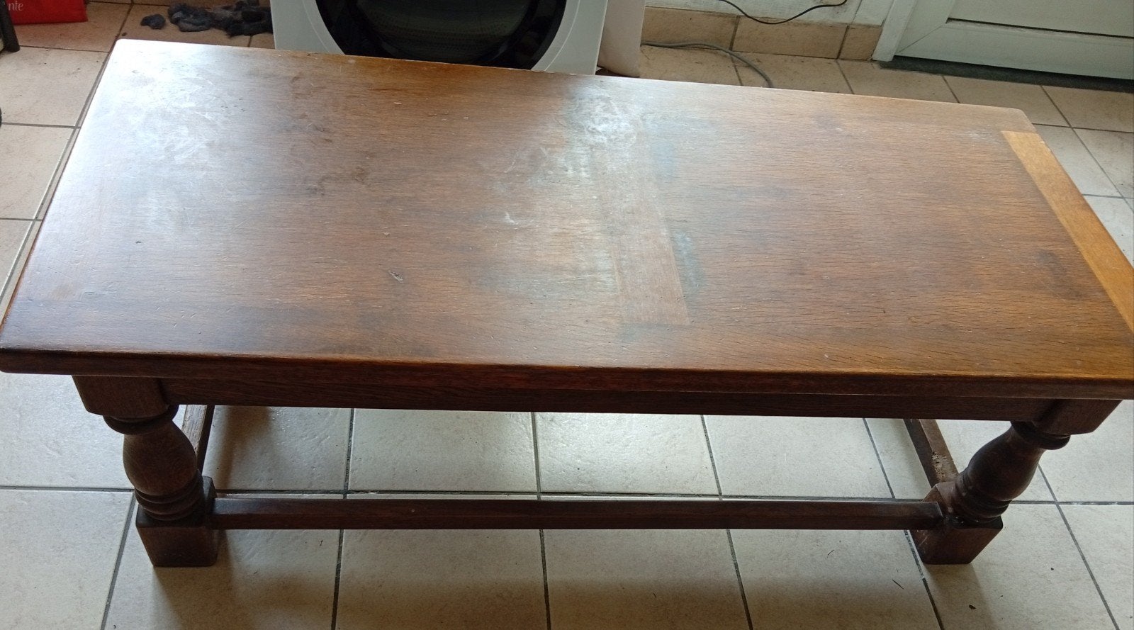 tafel vintage in gebruikt doch goede staat, Ophalen, Gebruikt, Rechthoekig, 45 tot 60 cm