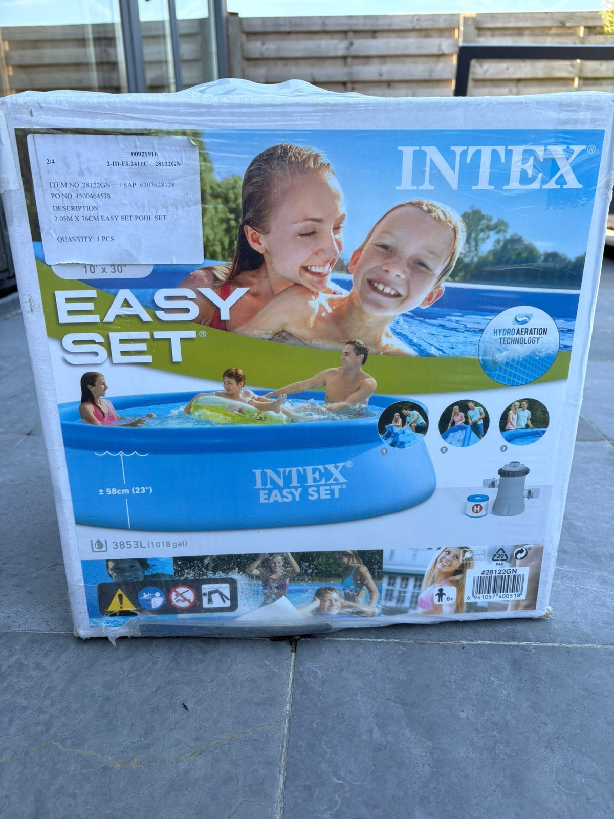 Intex easy set 249cm breed + pomp, Ophalen, Nieuw