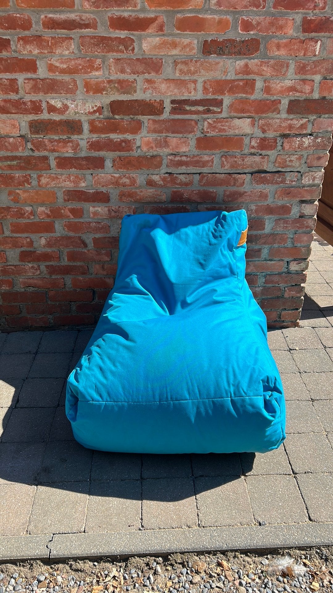 Blauwe zitzak, Maison & Meubles, Sièges-poires, Enlèvement, Comme neuf, Pouf