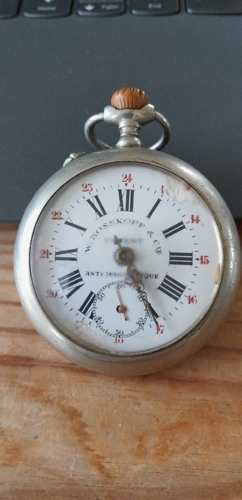Zakhorloge W . Rosskopf - werkend 53mm, Ophalen of Verzenden, Zakhorloge