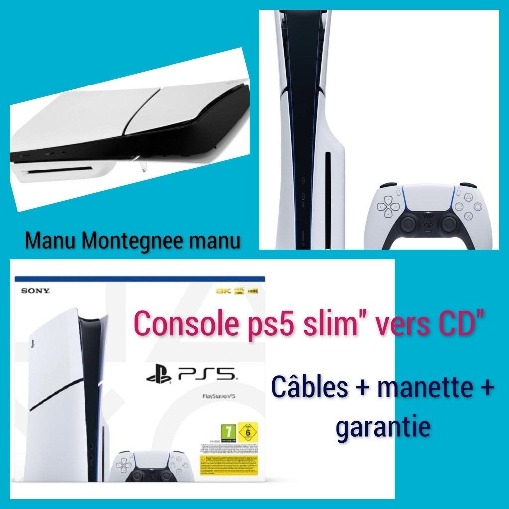 Sony ps5 slim-console (naar CD) + controller + garantie, Ophalen of Verzenden, Zo goed als nieuw