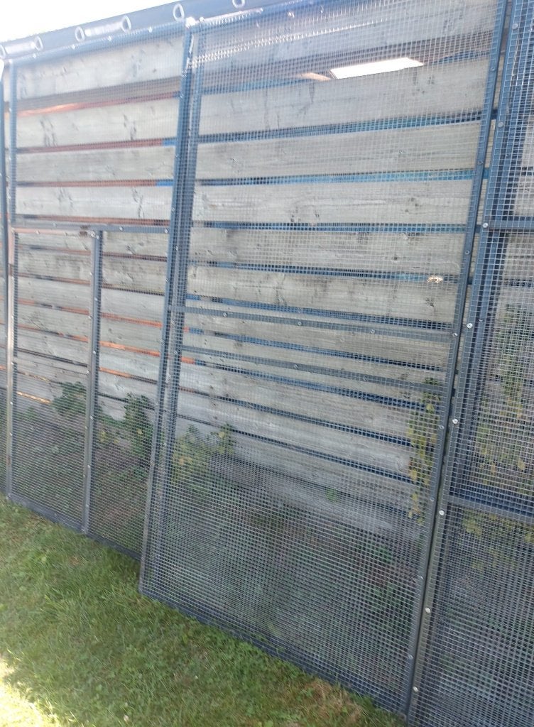 Voliere panelen aluminium 12 stuks + deurtje, Ophalen, Gebruikt, Aluminium, Volière
