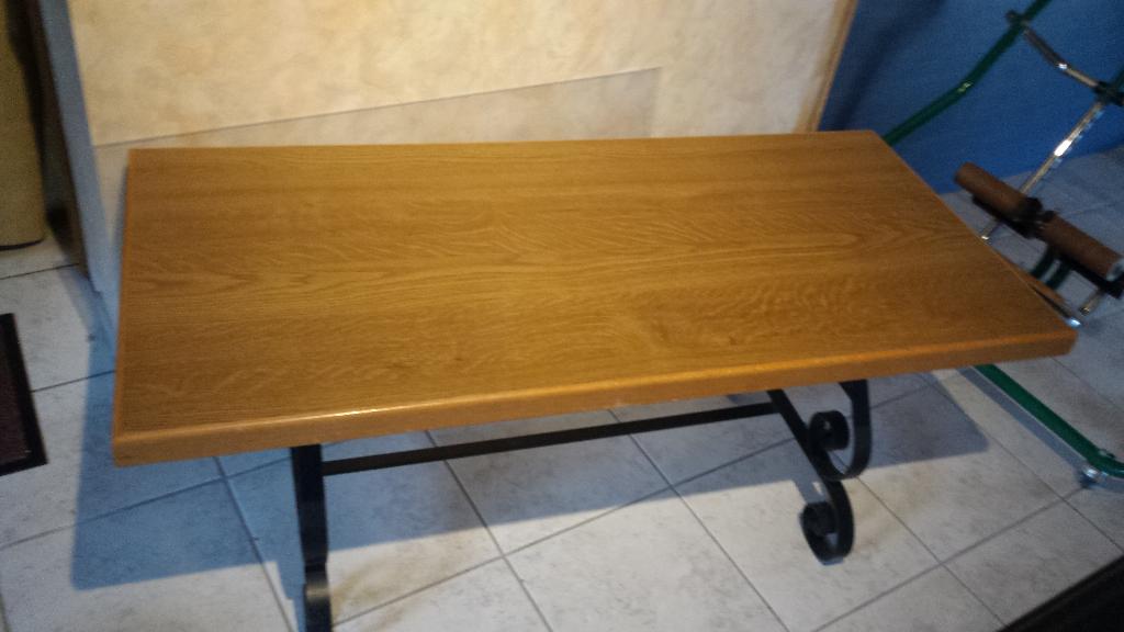 A vendre table de salon (fait main ), Maison & Meubles, Comme neuf, Enlèvement, Chêne, 50 à 100 cm