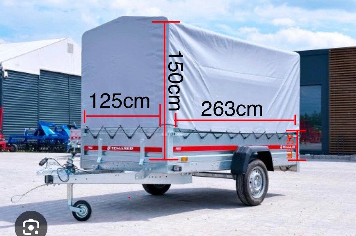 Aanhangwagen 263cm x 125cm x 40cm