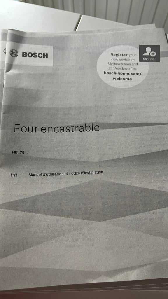 Four encastrable Bosh HBG5780B0, Four avec gril, Encastré, 45 à 60 cm, Enlèvement