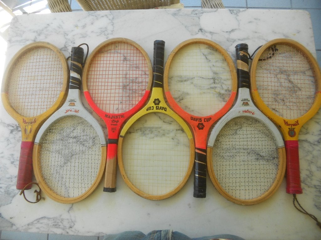 Tennisrackets met korte steel - Pakistan (45cm) vintage M, Ophalen of Verzenden, Racket