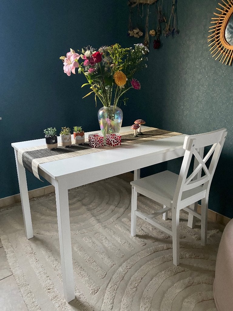 Eettafel en stoelen, Ophalen, Gebruikt, Vier personen, Rechthoekig