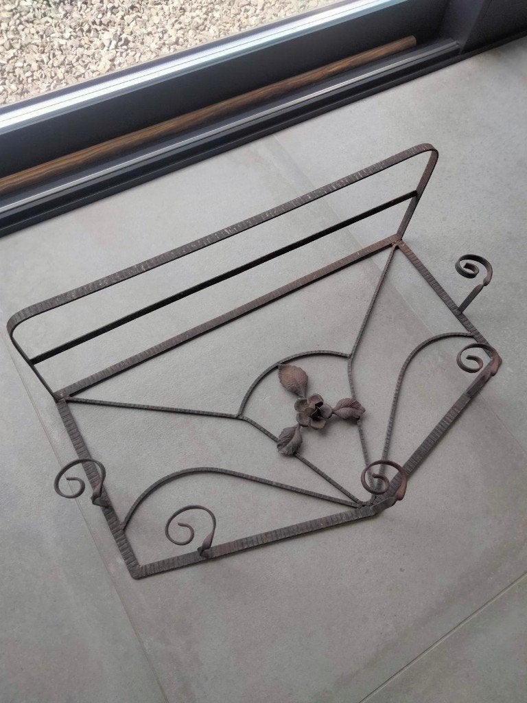 1920s Art Deco smeedijzer metaal kapstok brocante, Ophalen of Verzenden, Metaal