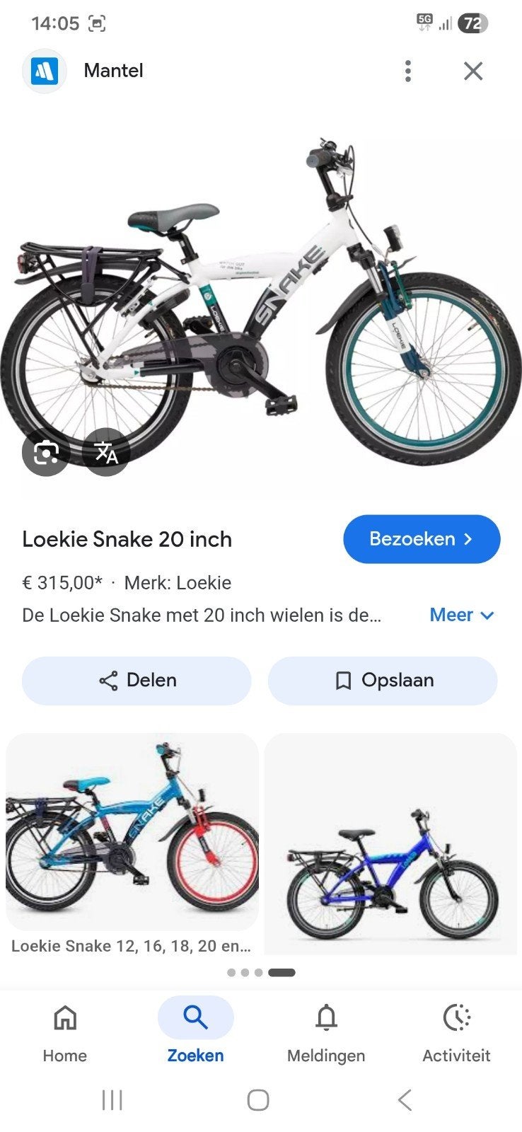Loekie kinderfiets, Ophalen