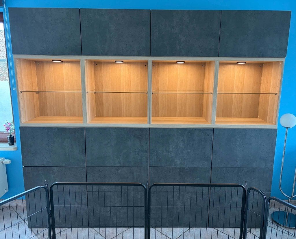 ikea kast, Huis en Inrichting, Ophalen, 200 cm of meer, Glas, Zo goed als nieuw