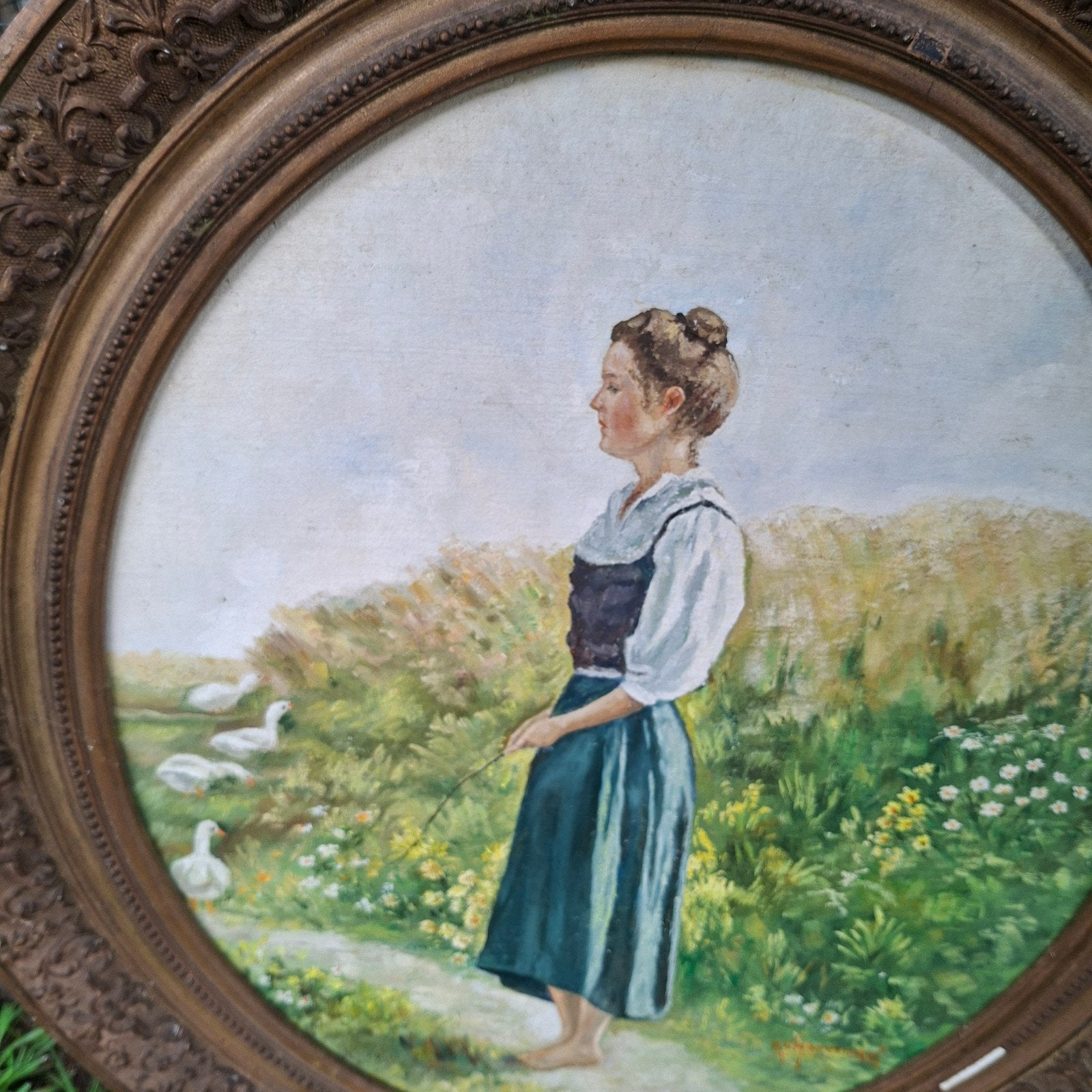 Ganzenhoedster door K.v.Havermaet, Antiek en Kunst, Ophalen of Verzenden
