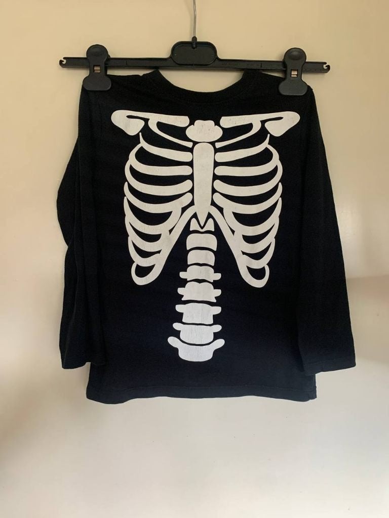 H&M Skelet Shirt Halloween Maat 110/116, Kinderen en Baby's, Gebruikt, Jongen of Meisje, H&M, Ophalen of Verzenden