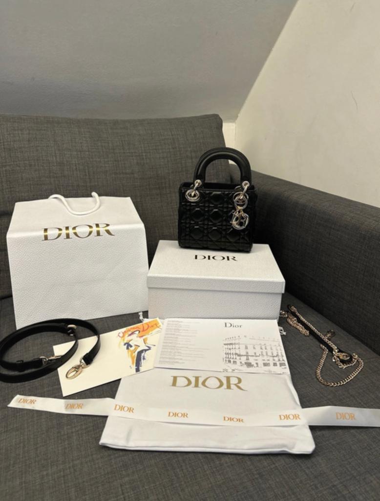 Dior lady dior black, Handtassen en Accessoires, Bedels, Ophalen of Verzenden, Zo goed als nieuw, Overige merken