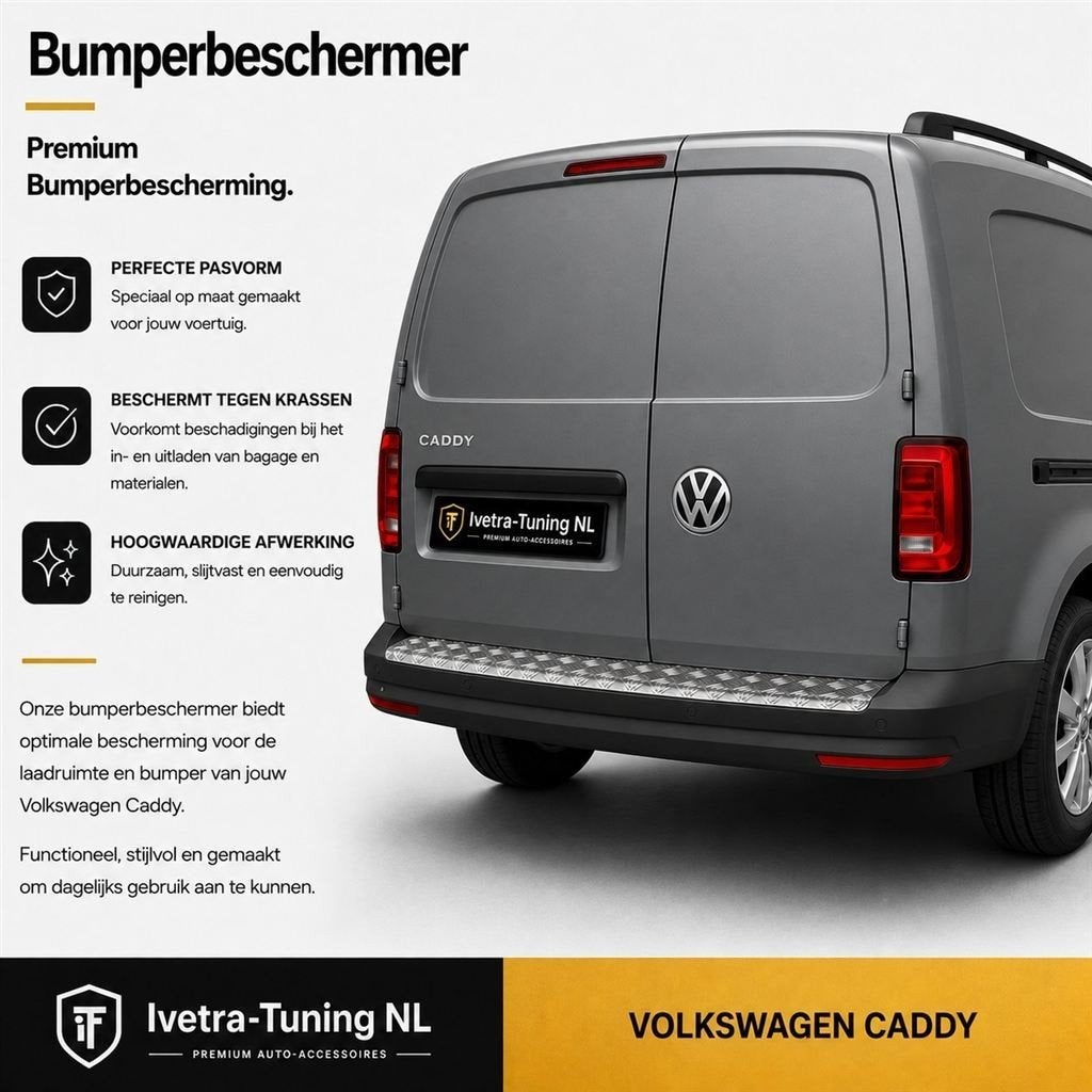 Volkswagen Caddy Luxe Bumperbeschermer Aluminium, Envoi