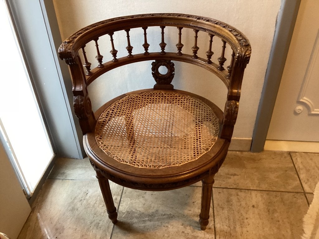 2 antieke gebeeldhouwde eiken fauteuils, Antiek en Kunst, Ophalen