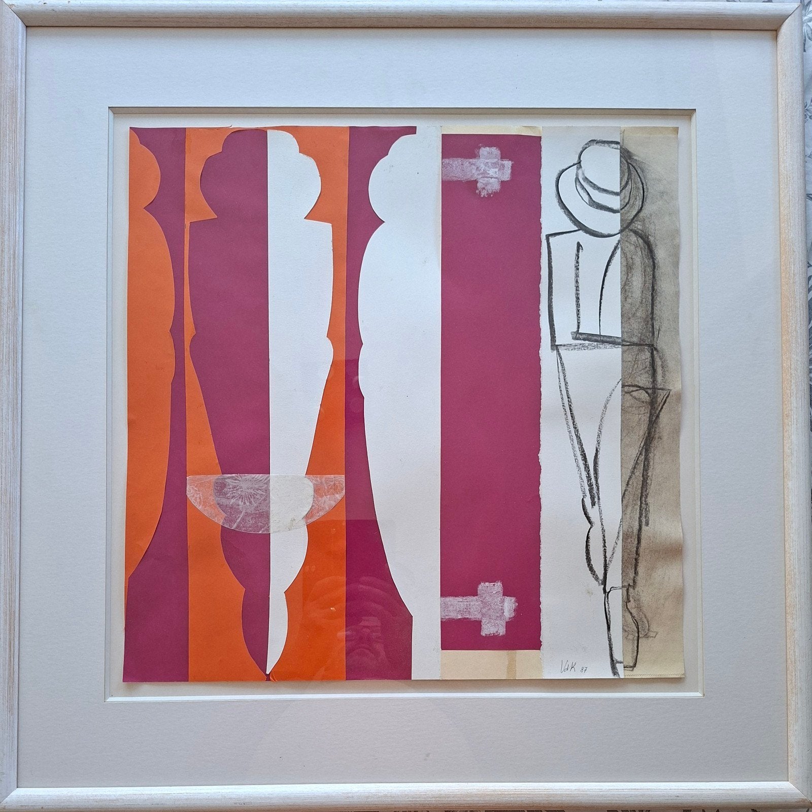VANDEKERCKHOVE Hans "Z.T" gemengde techniek, Antiquités & Art, Art | Peinture | Moderne, Enlèvement, Collage