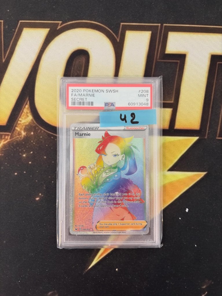 Marnie 208/202 Trainer 208/202 Sword & Shield Full Art PSA 9, Ophalen of Verzenden, Zo goed als nieuw, Losse kaart