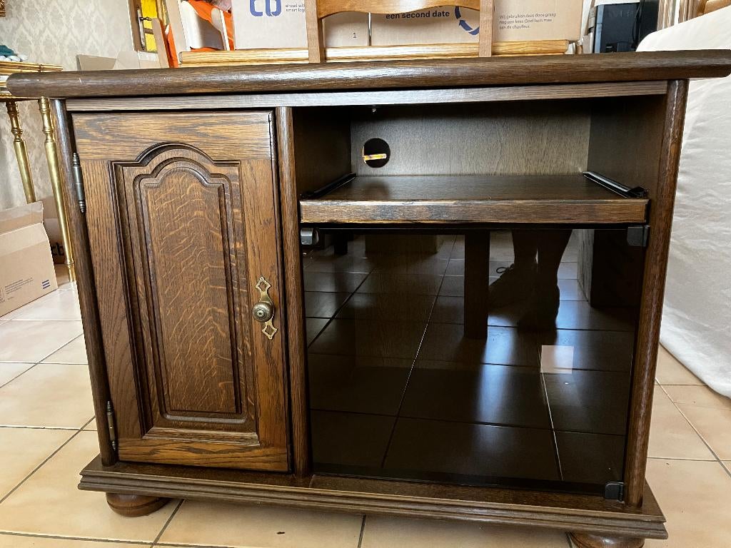 Tv kast met draaischijf - goede staat, Ophalen, Gebruikt, Glas, Klassiek