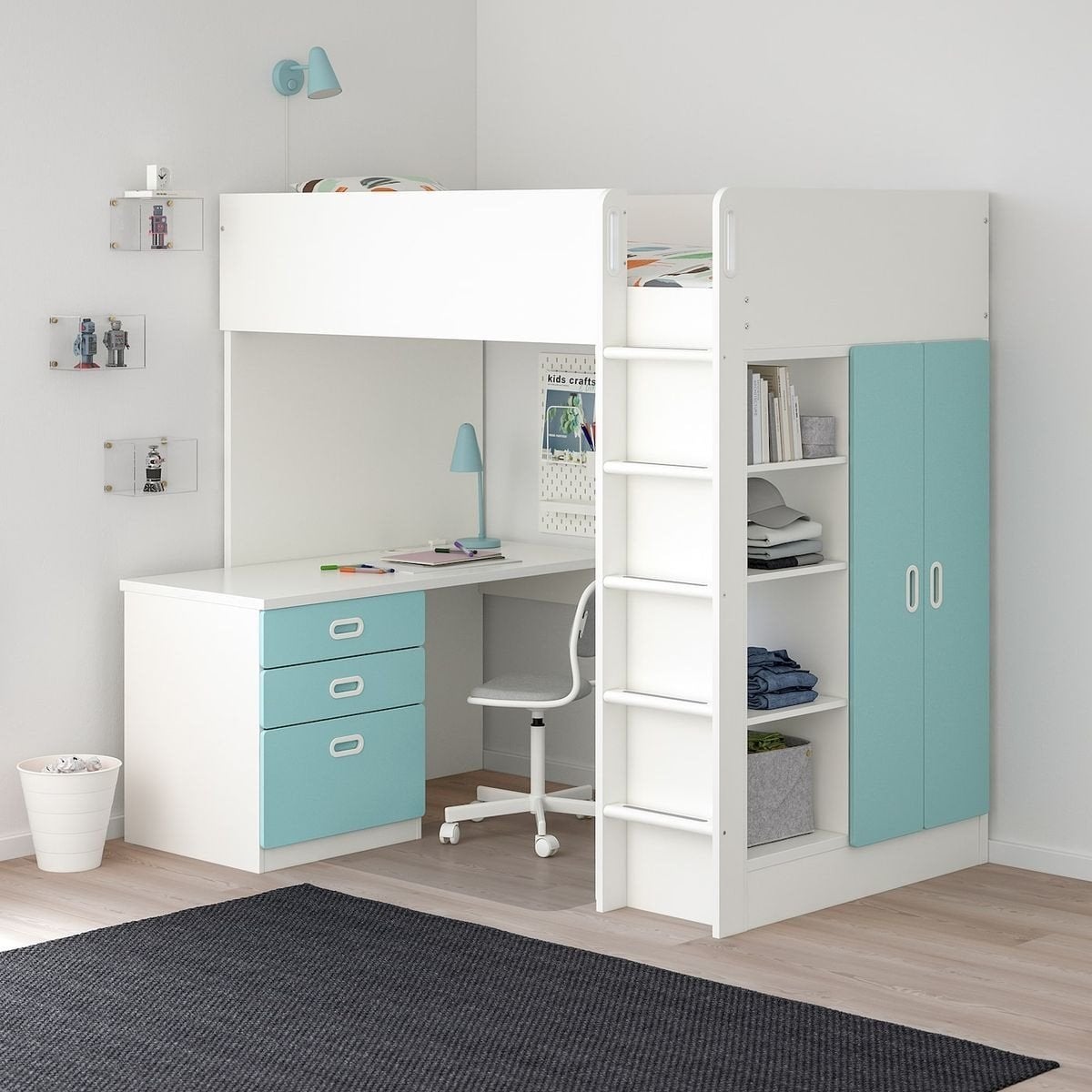 Lit mezzanine Ikea avec bureau, Enfants & Bébés, Enlèvement, Utilisé, Lit mezzanine