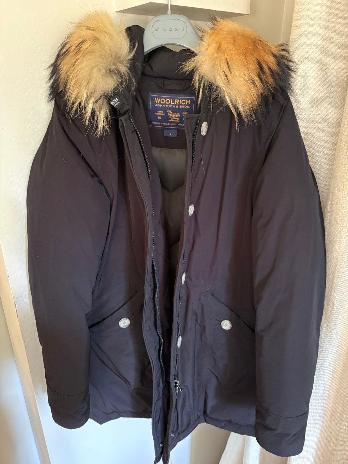Jas woolrich, Kleding | Dames, Jassen | Winter, Ophalen of Verzenden, Zo goed als nieuw, Maat 42/44 (L), Zwart