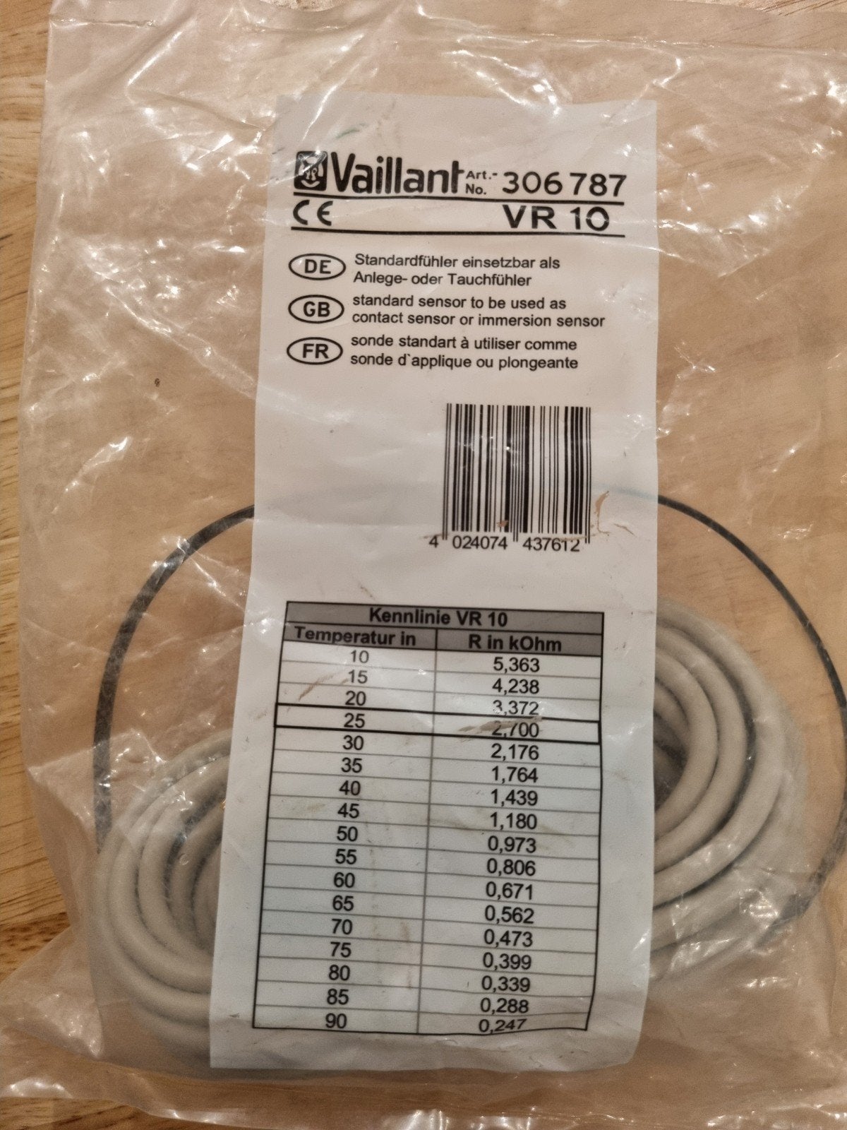 Vaillant VR10, Enlèvement, Neuf