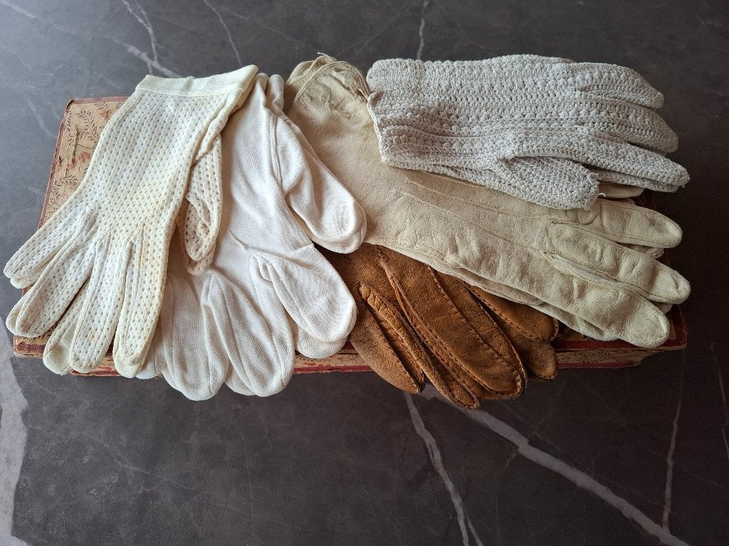 5 paar vintage/brocante handschoenen, Antiek en Kunst, Ophalen of Verzenden
