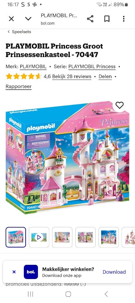 Playmobil prinsessenkasteel, Kinderen en Baby's, Speelgoed | Playmobil, Ophalen, Complete set, Zo goed als nieuw, Kasteel/Fort