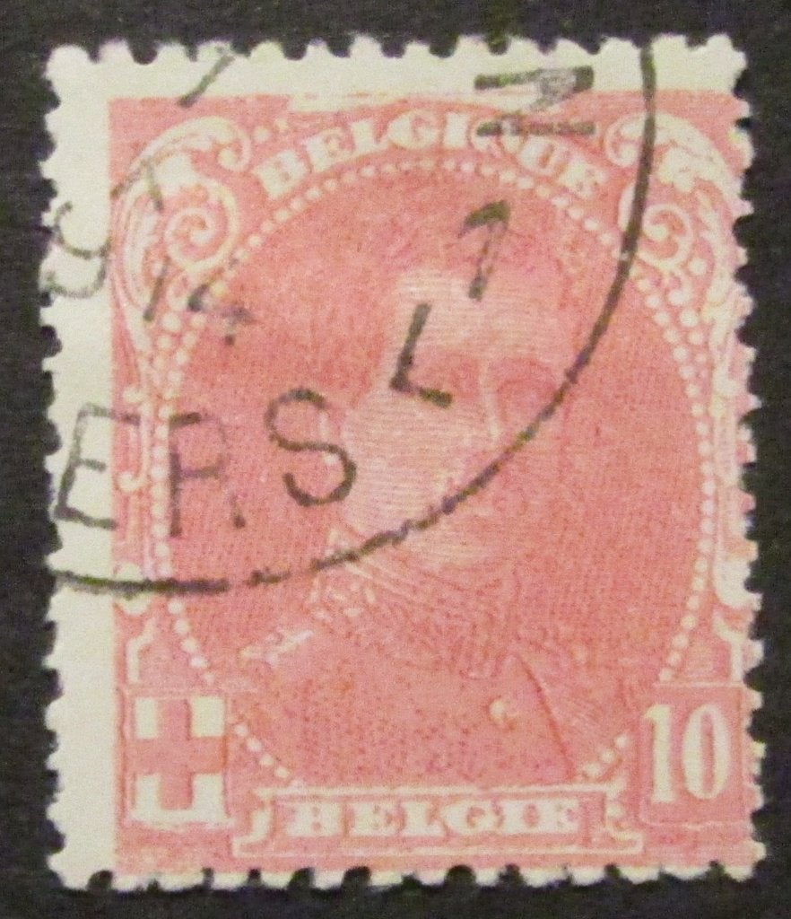 10 + 10 centimes estampillés Albert Ier de 1914, Enlèvement ou Envoi, Affranchi, Avec timbre, Oblitéré