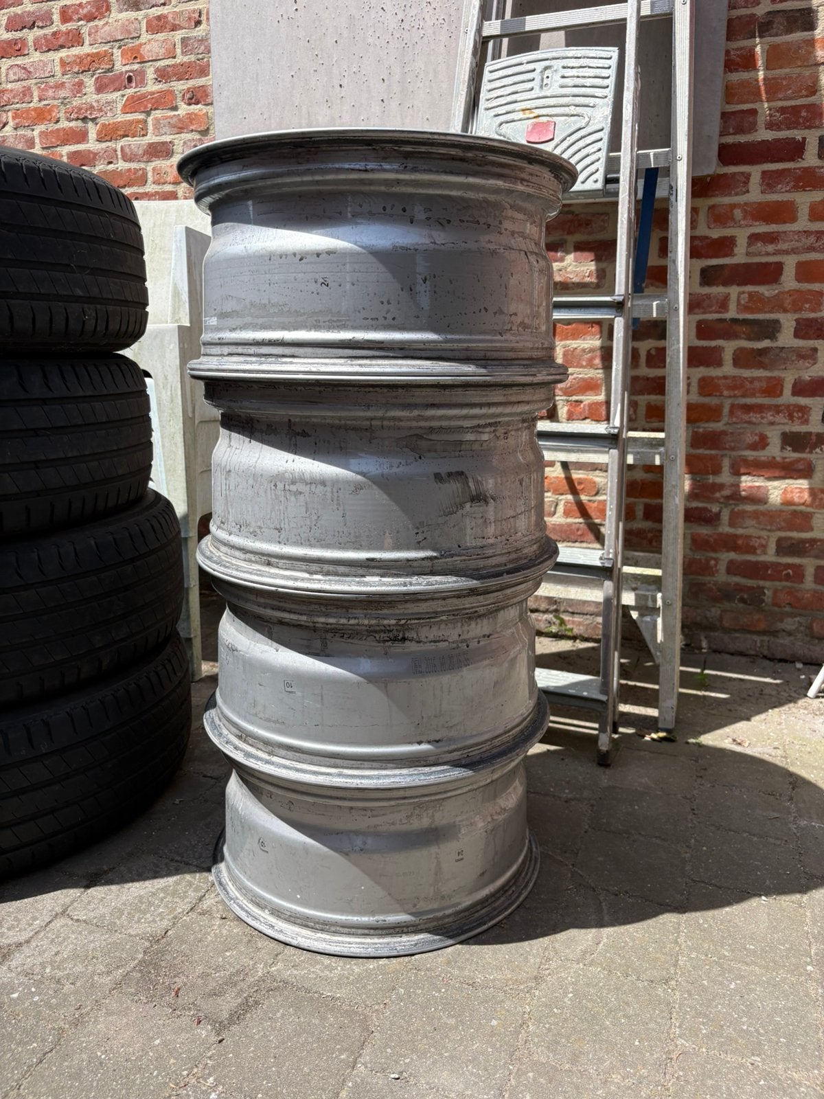 Velgen aluminium en bijhorende michelinbanden, Auto-onderdelen, Banden en Velgen, Ophalen, Gebruikt, 16 inch, Banden en Velgen