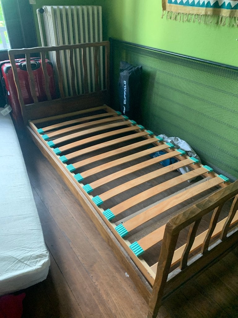 Bed, Huis en Inrichting, Ophalen, Gebruikt, Eenpersoons, Hout
