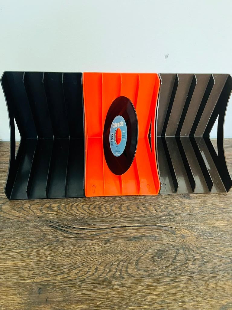3 Vintage Single Vinyl Opbergrekken - Retro Walther Germany, Verzamelen, Ophalen of Verzenden, Audio en Video