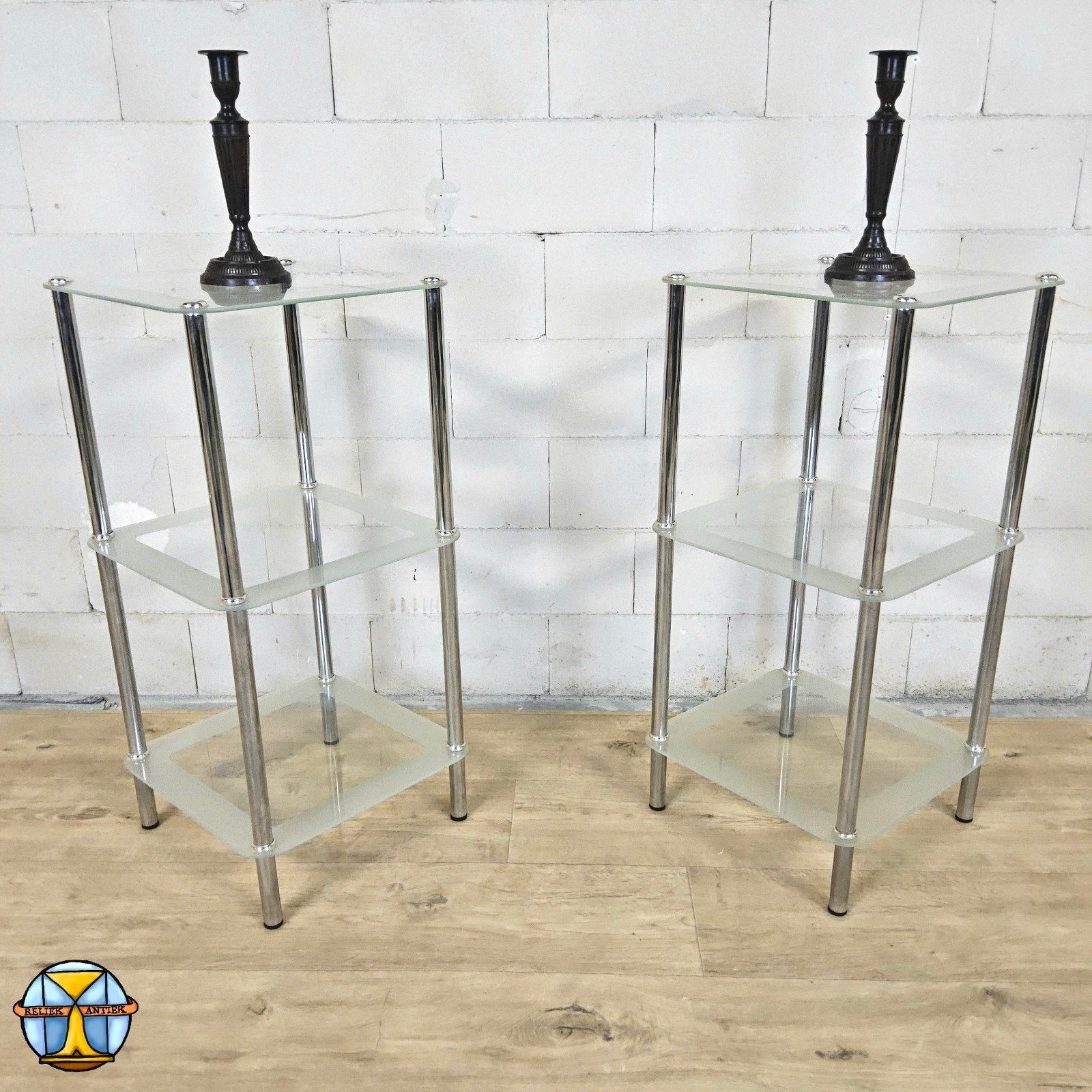 Étagère/armoire de salle de bain en verre rétro (années 80/9, Moins de 100 cm, Comme neuf, Moins de 50 cm, Enlèvement ou Envoi
