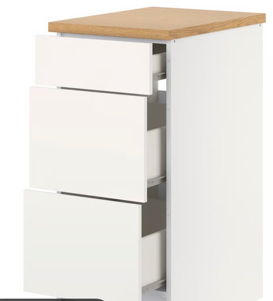 Armoire inférieure avec tiroirs, blanc, 40 cm, Maison & Meubles, Enlèvement, Comme neuf, Armoire inférieure avec tiroirs, blanc, 40 cm